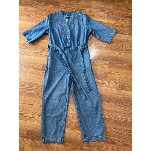 ALLSAINTS  Utility Denim Jumpsuit size 8 / M - Picture 10 of 11